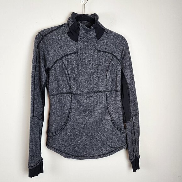 Lululemon Base Runner Herringbone jacket sz 6 Half zip back pocket Rulu fabric - Picture 2 of 14